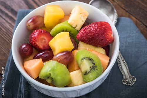 Healthy breakfast concept, bowl of fruits