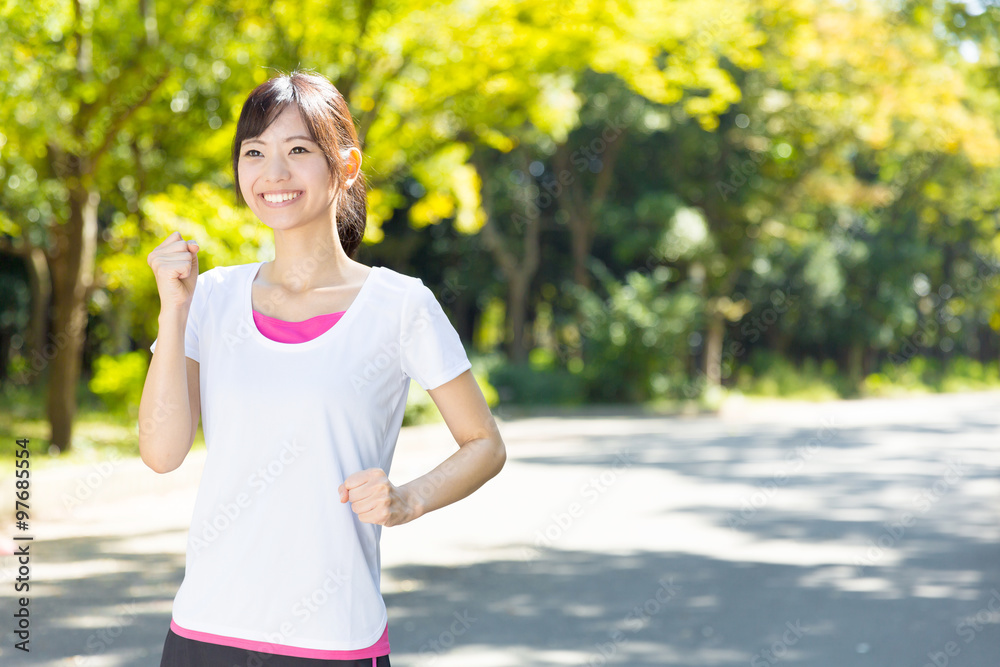 young asian woman jogging image young asian woman jogging image