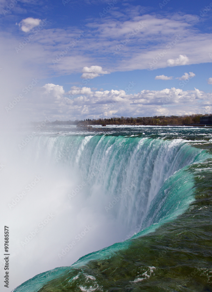 View of the fantastically beautiful Niagara falls