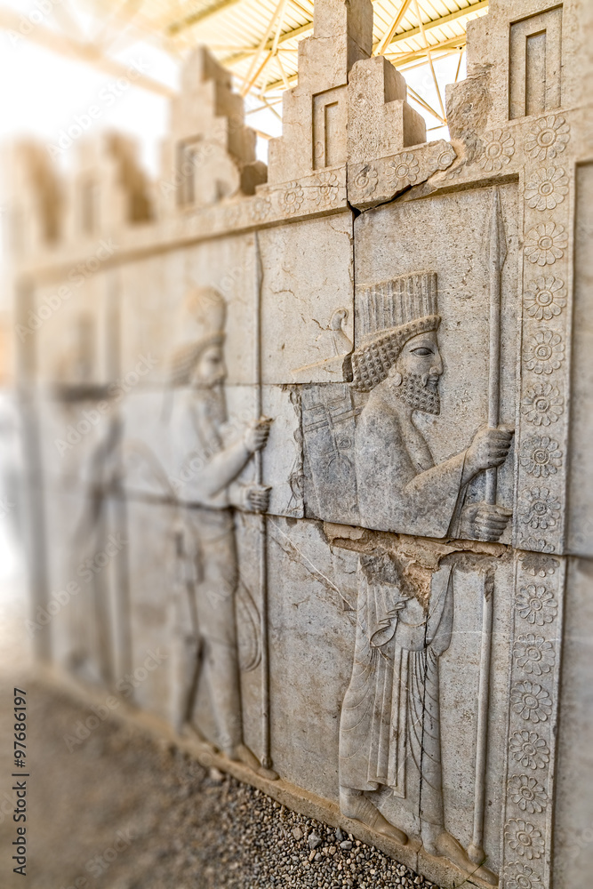 Residents of historical empire in Persepolis
