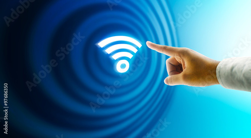 Business button wifi connection icon web