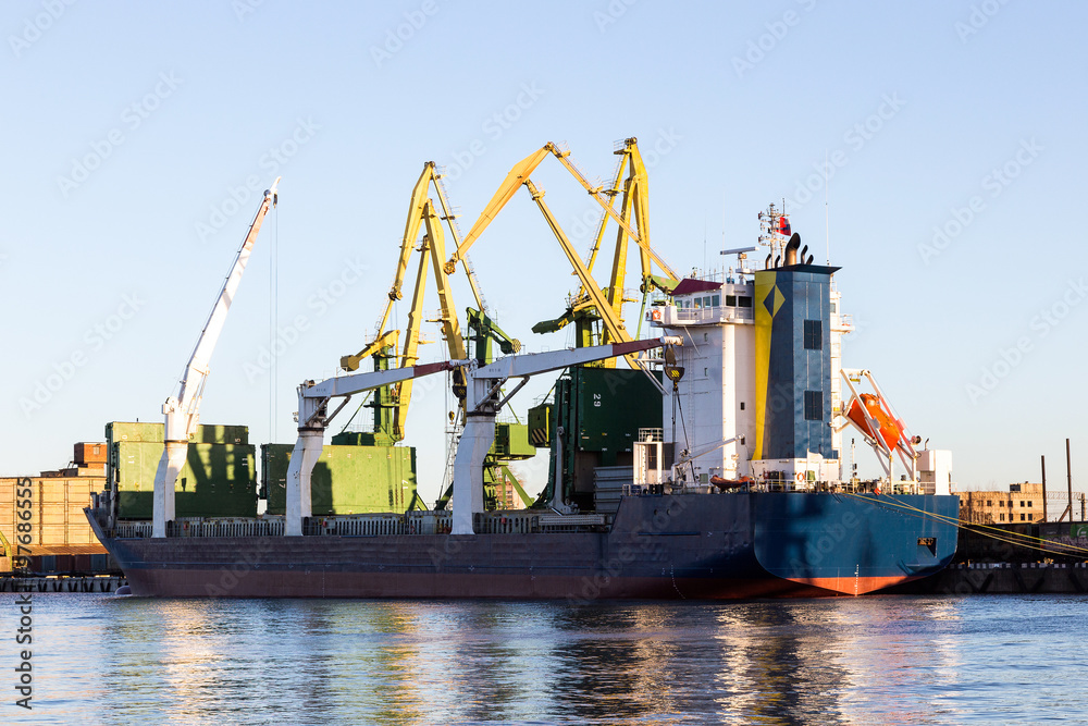 tanker ship in the port 