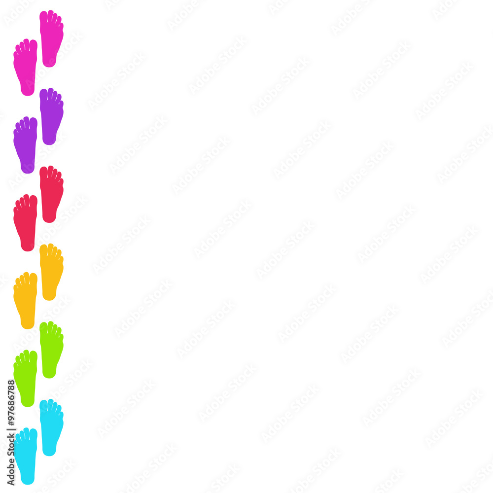Obraz premium Vector modern colorful footprint background.