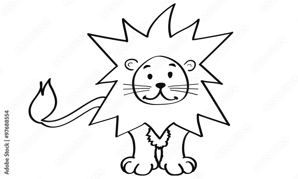 Löwe, Cartoon Zeichnung