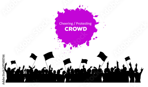 Cheering or Protesting Crowd