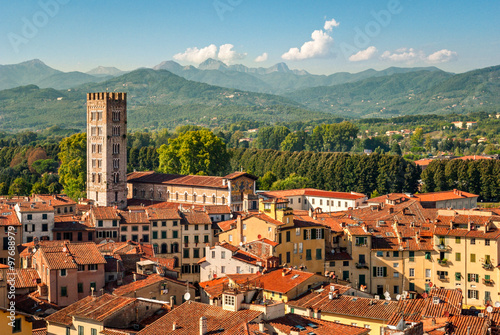 Lucca (Tuscany Italy) panorama with the Cathedral photo