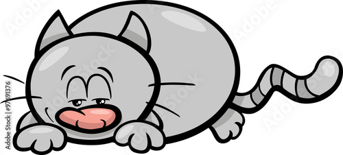 sleepy cat cartoon character