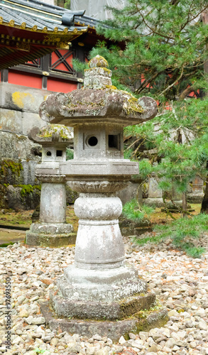 stone lamp in temple, Japan