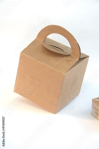 Wallpaper Mural brown paper box with front transparent  on white background Torontodigital.ca