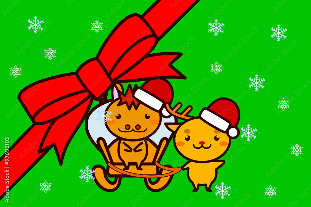 クリスマスフレームの動物シリーズ