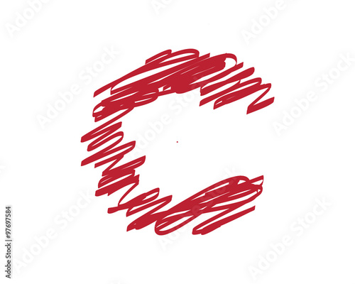 C Scribble Doodle Letter Logo