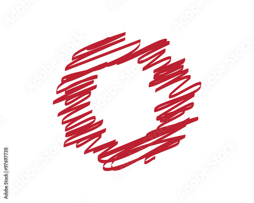 O Scribble Doodle Letter Logo