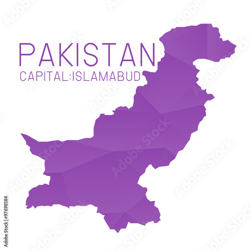 Pakistan map geometric background