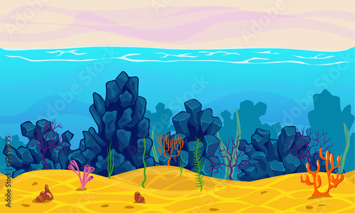 Underwater seamless landscape.