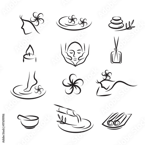 Spa icon set, Beauty