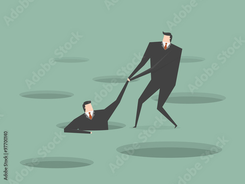 Canvas Print Hand helping a man to raise after falling