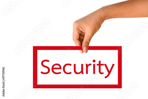 Human hand pick the security