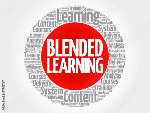 Blended Learning circle word cloud, business concept