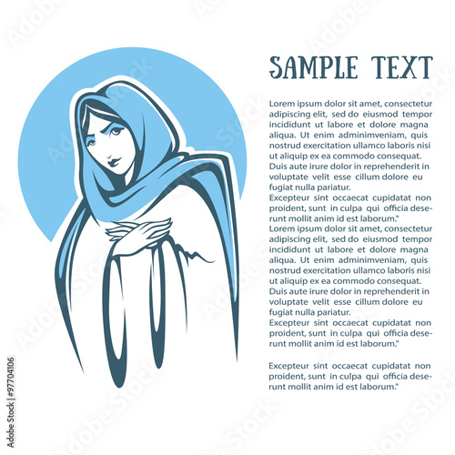 vector illustration of praying virgin Mary