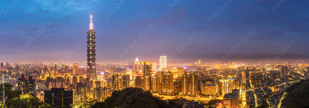 Fototapeta premium Panorama panoramę Tajpej