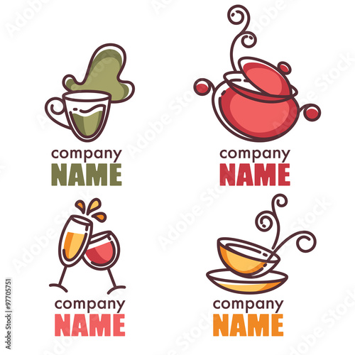 Wallpaper Mural linear vector collection of cooking equipment and food symbols a Torontodigital.ca