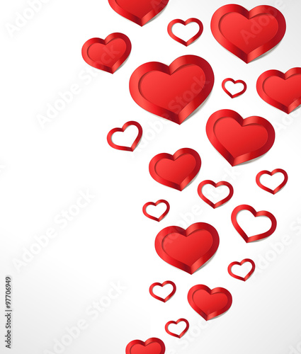 Valentine's Day background with Red hearts.