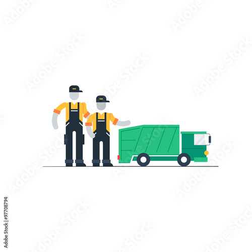 Trash truck drivers and workers