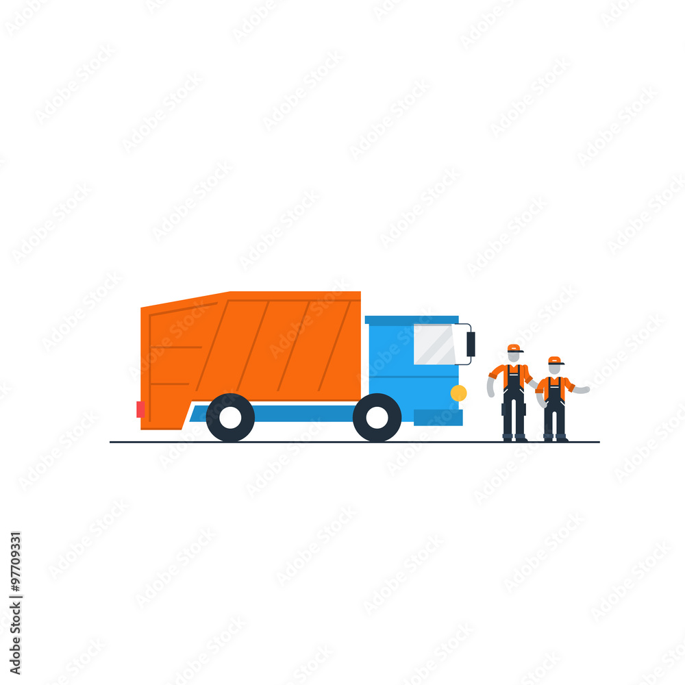 Trash truck drivers and workers
