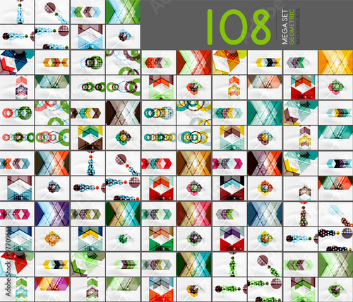 Mega collection of blank business corporate backgrounds, flyer, brochure design template. Multicolored compositions