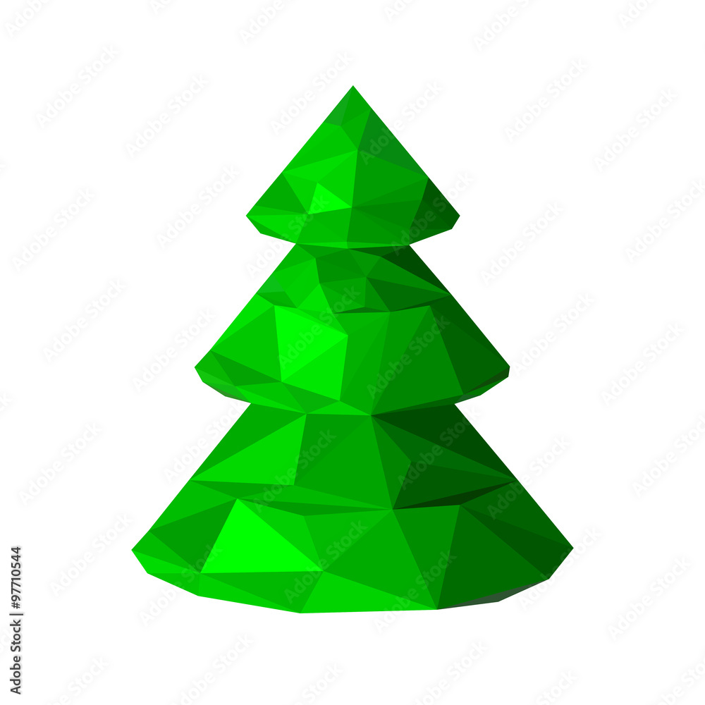 Obraz premium Polygonal green Christmas tree