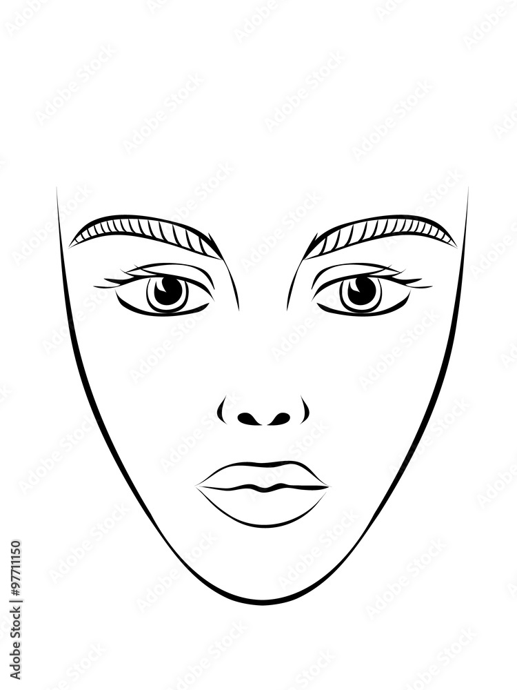 Vector illustration of face chart makeup blank Stock Vector | Adobe Stock