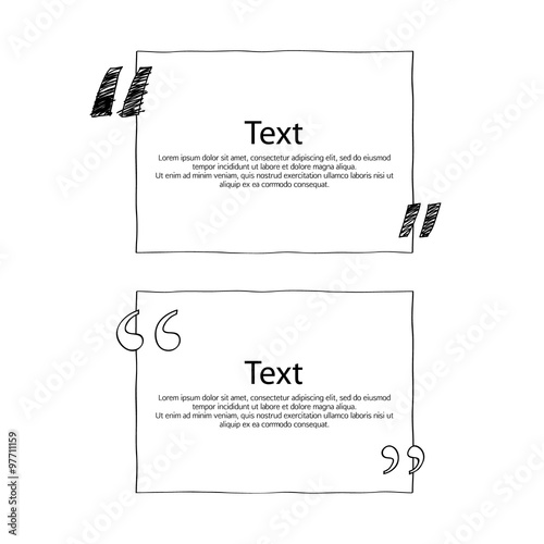 Quote boxes with marks set.