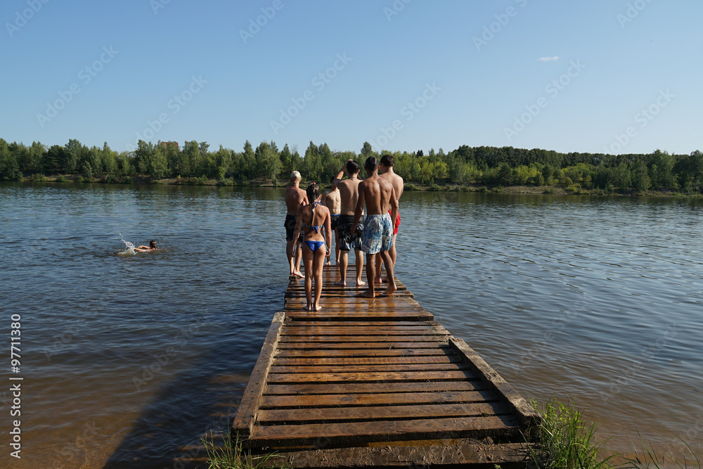 river. children