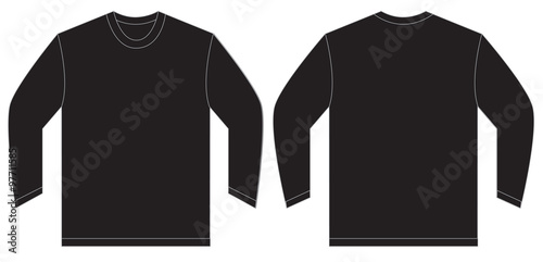 Black Long Sleeve T-Shirt Design Template