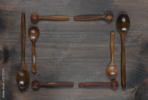 Frame of wooden spoons