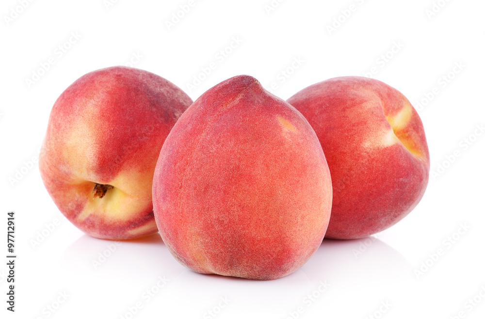 Peach with isolated on white background Peach with isolated on white background
