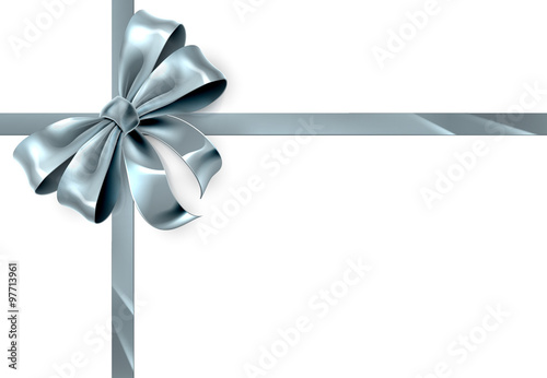 Silver Bow Ribbon