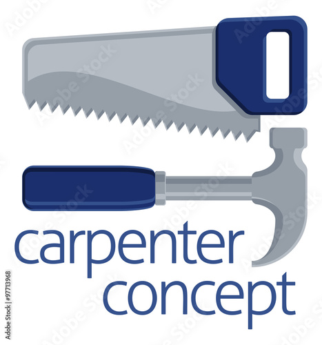 Saw and Hammer Tools Concept