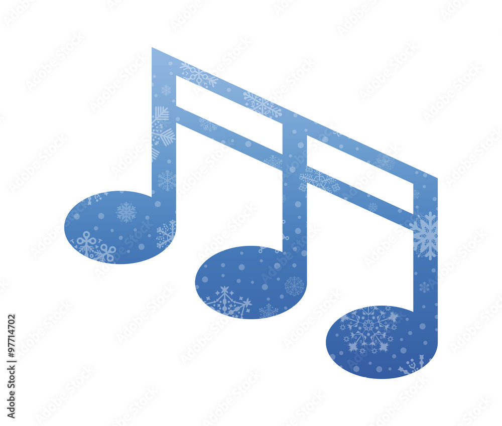 music note christmas icon with snow music note christmas icon with snow