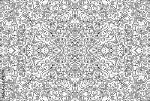 Abstract ornamental vector seamless pattern with waving curling lines. You can use any color of background