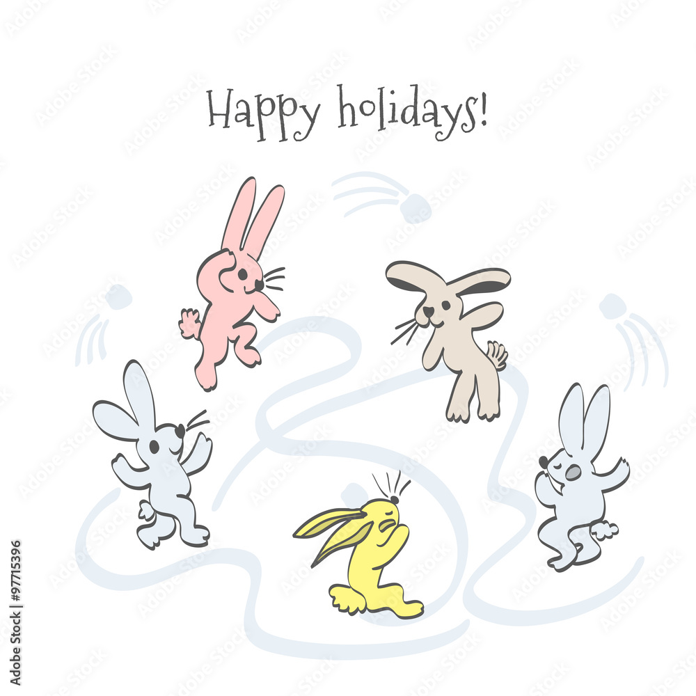 cartoon hares on holiday cartoon hares on holiday