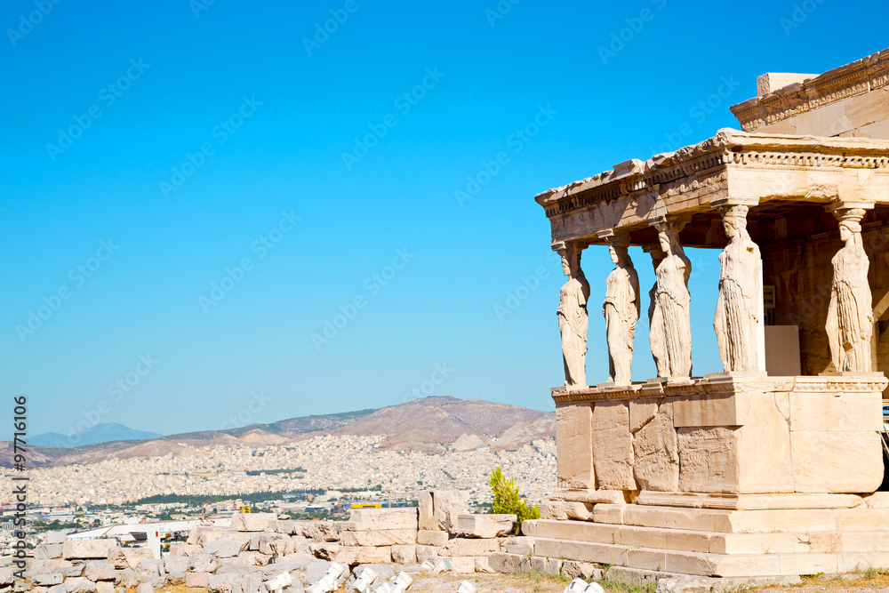 statue acropolis athens   place  and