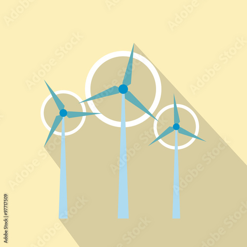 Wind turbine flat icon