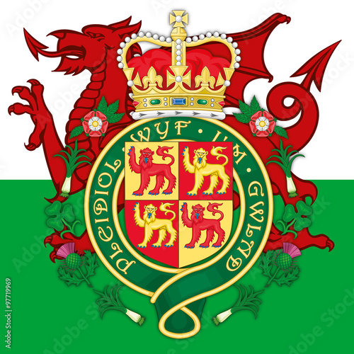 wales coat of arms and flag