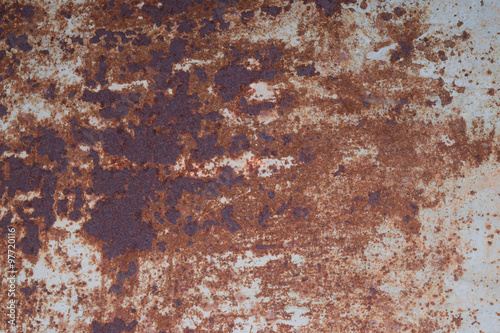  sheet of iron rusty with the peeled-off paint.