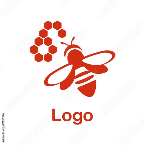 Vector logo bee. Honeycomb logo. bee  honey power logos.
Business icon for the company.