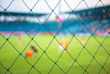 net behind of football or soccer field in the stadium.
