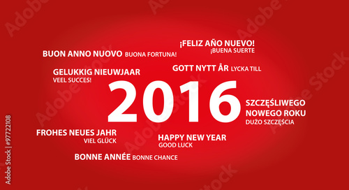 Neujahrsgruss rot international