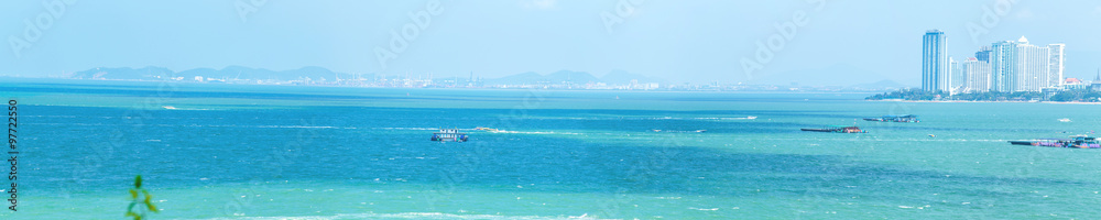 Panorama of Pataya beach.