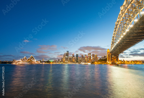 Photography Magnificence of Harbour Bridge at dusk, Sydney
